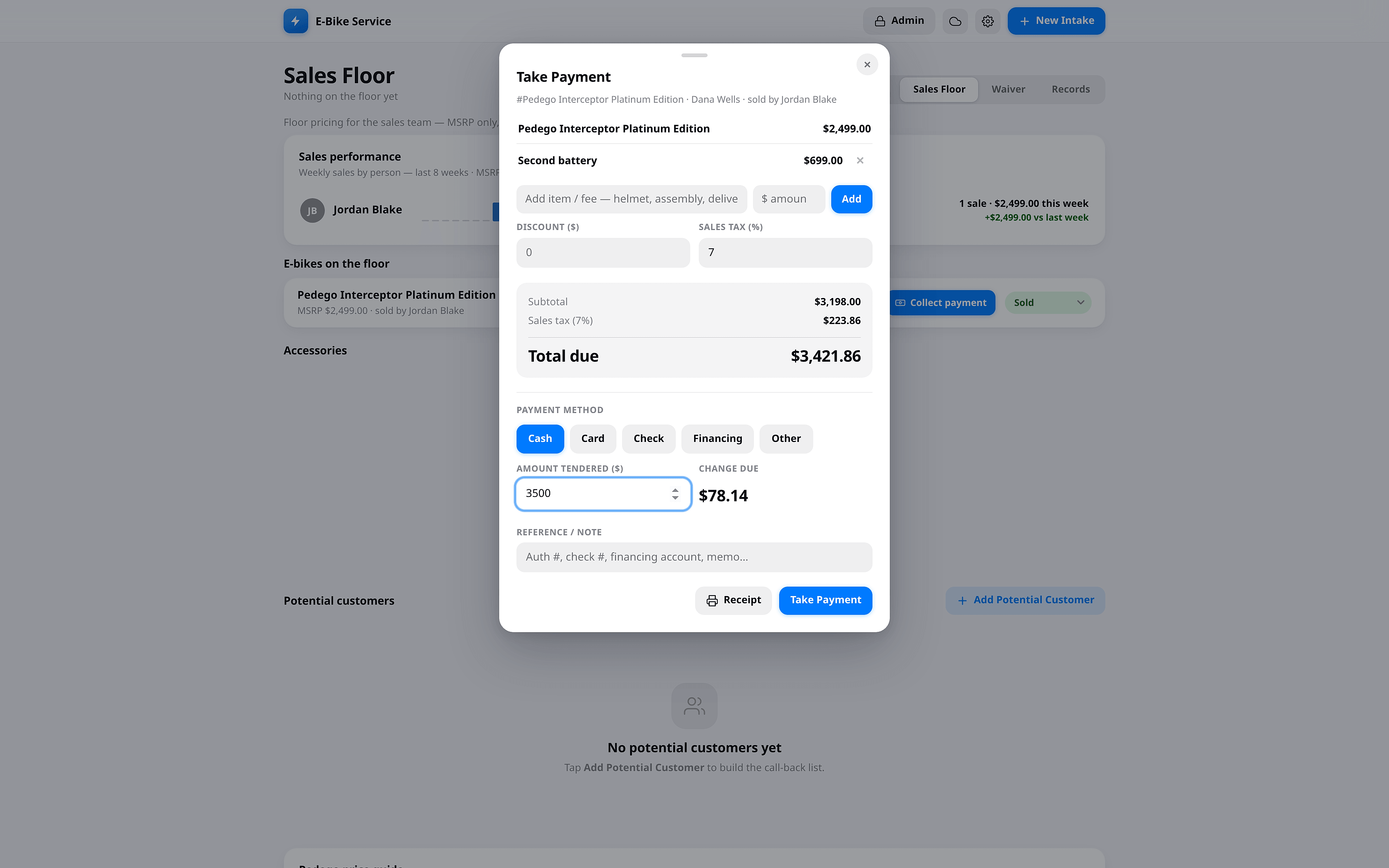 Point of sale checkout
